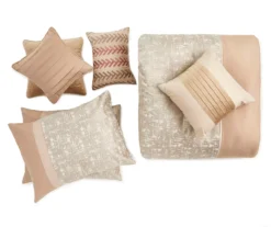 Broyhill Deline Hatched Tan 8-Piece Comforter Set -Big Lots Shop 810459640 1