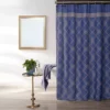 Denim Blue Geometric Fabric Shower Curtain 2 Denim Blue Geometric Fabric Shower Curtain -Big Lots Shop 810460544 1