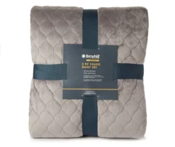 Broyhill Gray Velvet 3-Piece Quilt Set -Big Lots Shop 810460617 1