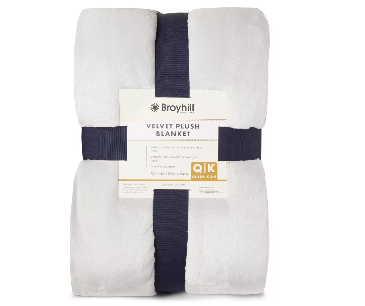 Broyhill Gray Velvet Plush Blanket 2 Broyhill Gray Velvet Plush Blanket - Image 2
