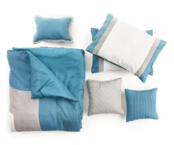 Vittorio Teal & Gray Comforter Set 14 Vittorio Teal & Gray Comforter Set -Big Lots Shop 810485246 810485247 4