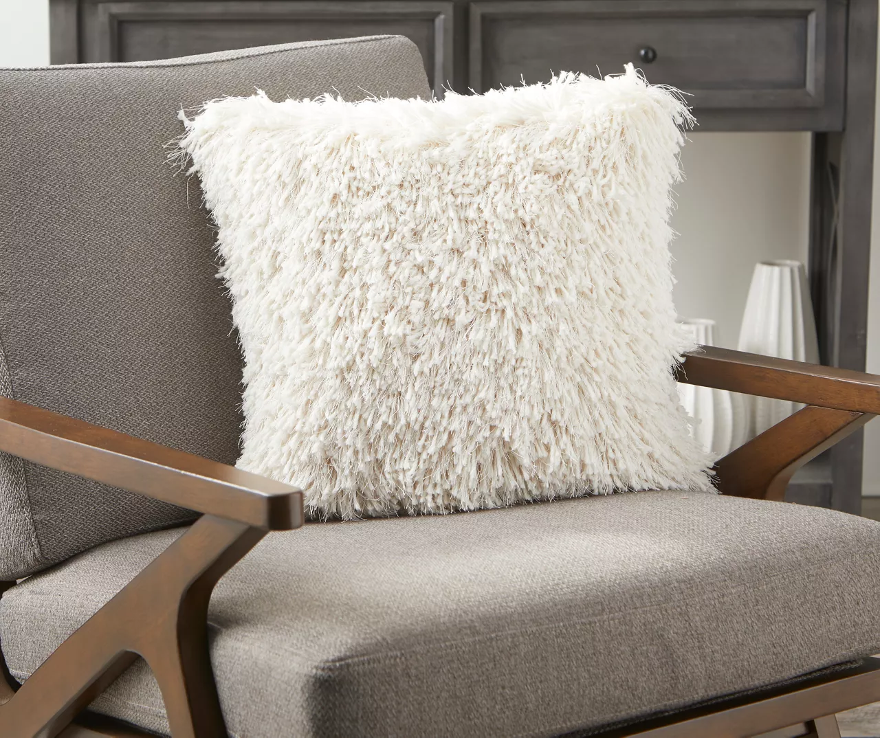 Harper Shag Ivory Throw Pillow 2 Harper Shag Ivory Throw Pillow - Image 2