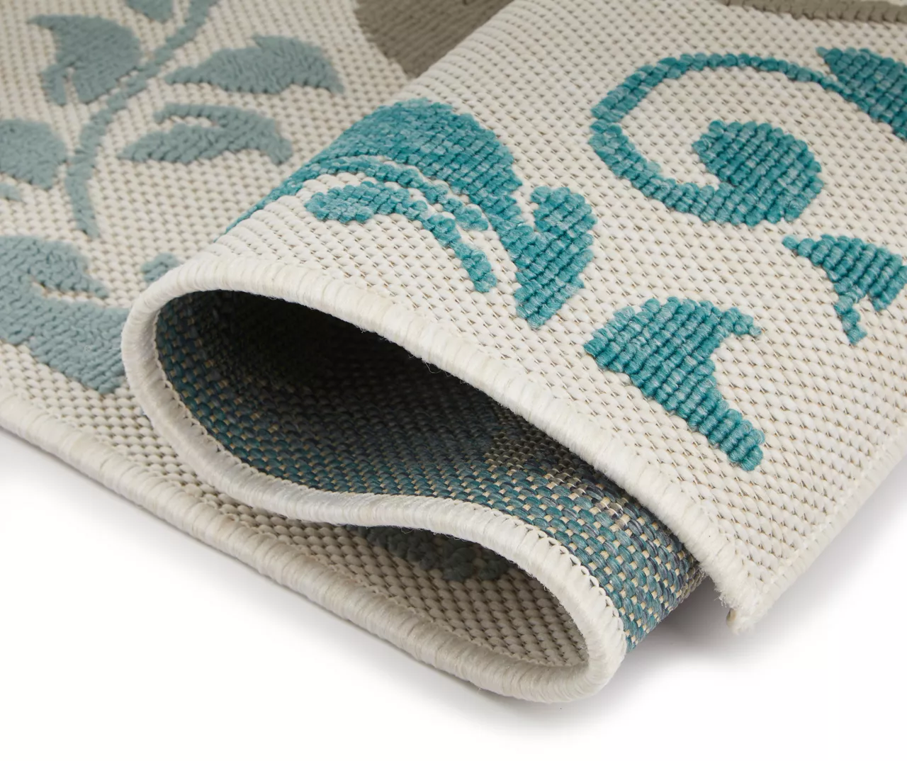 Broyhill Eastlake Teal & Gray Damask Outdoor Area Rug 3 Broyhill Eastlake Teal & Gray Damask Outdoor Area Rug - Image 3