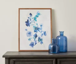 Blue Flowers Framed Canvas -Big Lots Shop 810498697 2