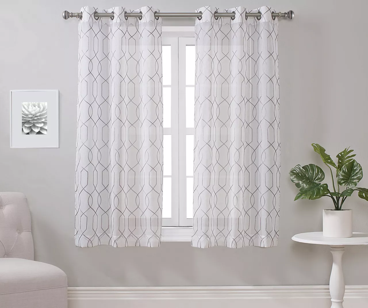 Broyhill Geo Sheer Grommet Curtain Panel Pair 1 Broyhill Geo Sheer Grommet Curtain Panel Pair