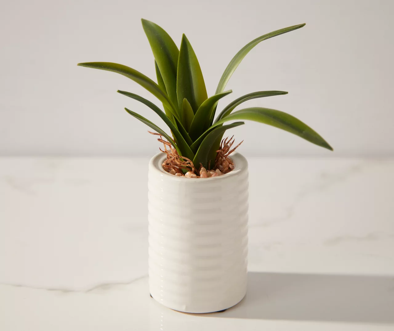 Mini Faux Greenery In White Ceramic Pot 3 Mini Faux Greenery In White Ceramic Pot - Image 3