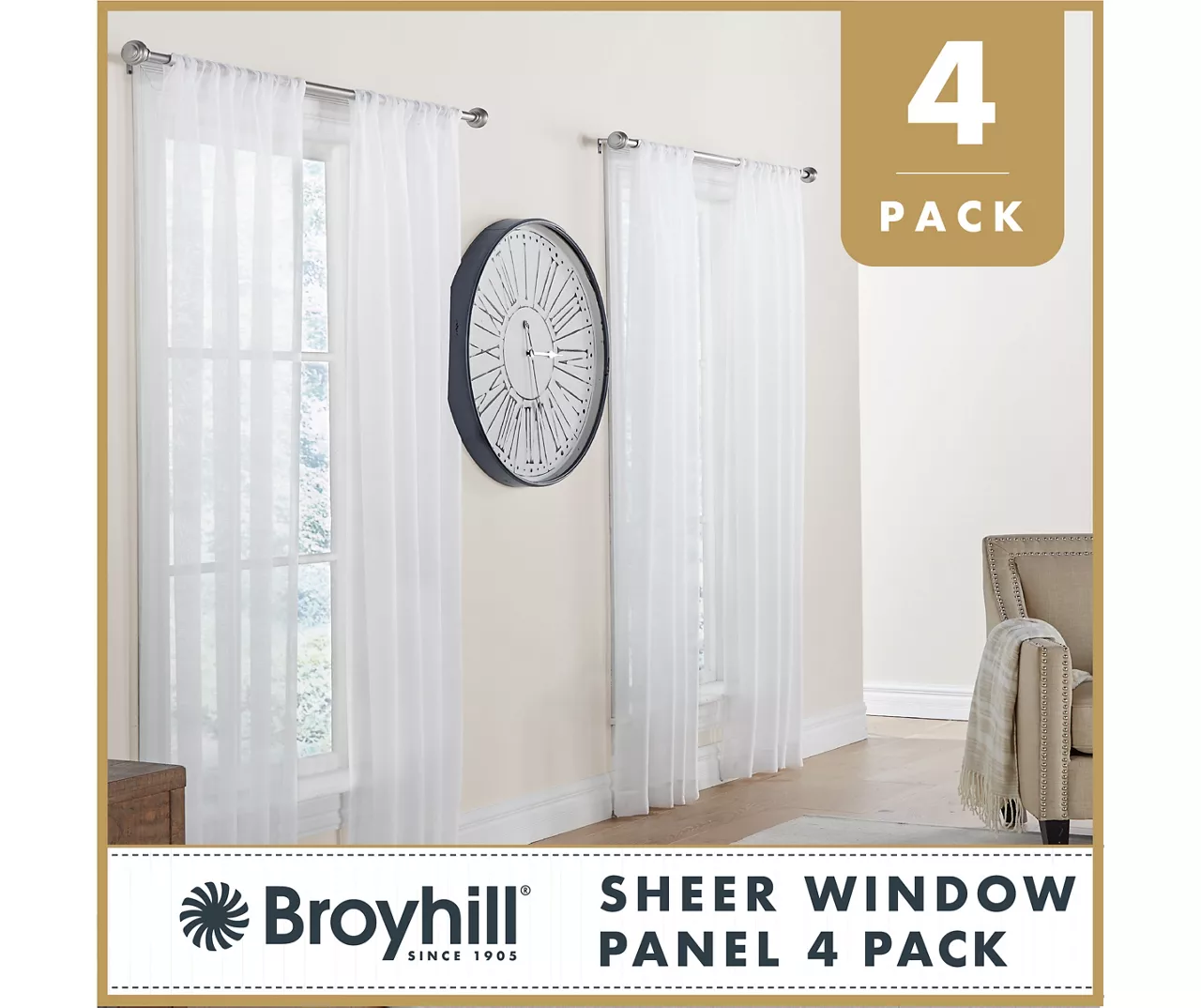 Broyhill Perfect Sheers 4-Piece Curtain Panel Set 6 Broyhill Perfect Sheers 4-Piece Curtain Panel Set - Image 6