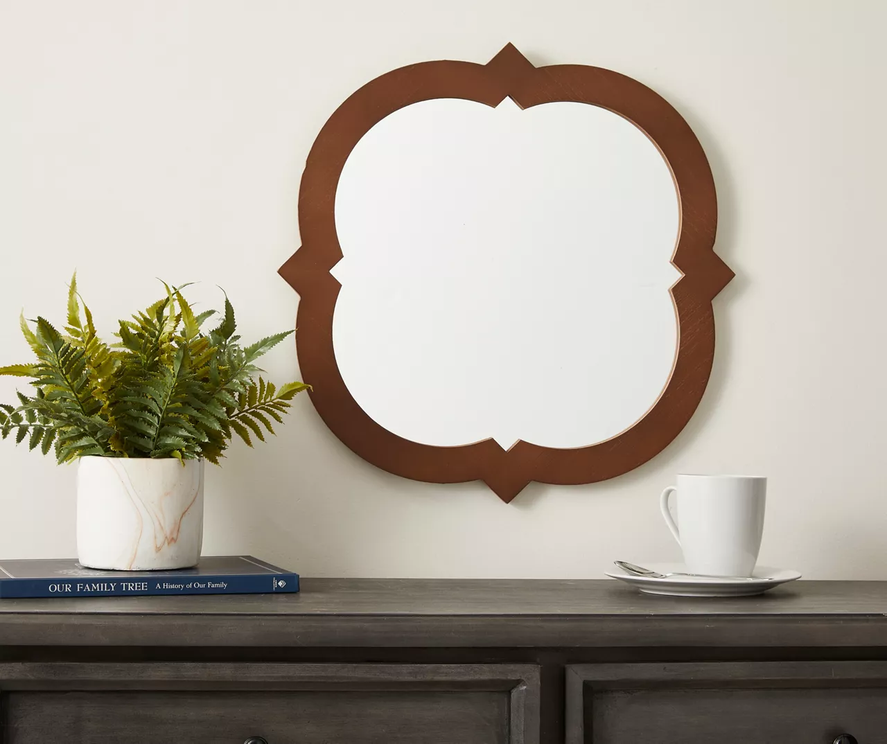 Brown Wooden Wall Mirror 3 Brown Wooden Wall Mirror - Image 3