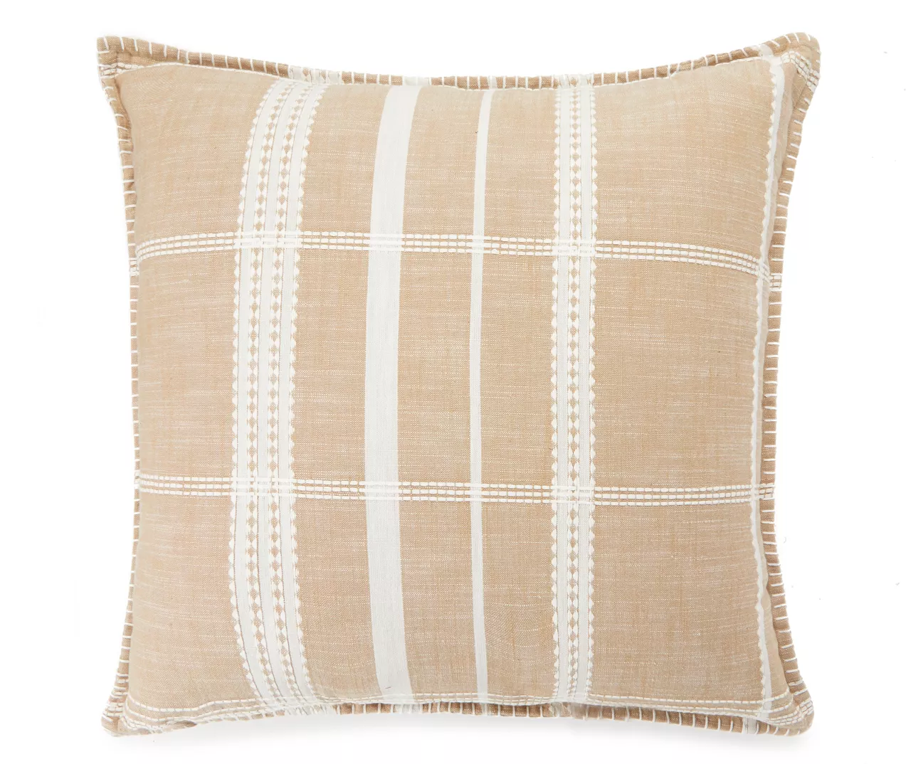Tan & White Plaid Throw Pillow 1 Tan & White Plaid Throw Pillow