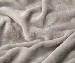 Gray Queen/King Plush Velvet Blanket -Big Lots Shop 810519405 810519406 2 1