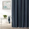 Denim Blue Embossed Waffle Shower Curtain