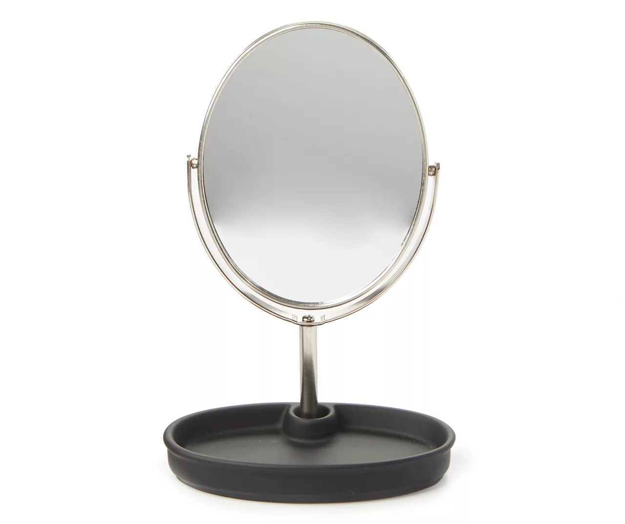 Matte Black Rubberized Oval Tray Mirror 1 Matte Black Rubberized Oval Tray Mirror