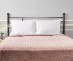 Sepia Rose Zigzag-Embossed Velvet King Blanket -Big Lots Shop 810531015 810617577 5