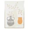 Orange, Gray & White Potted Plants Framed Canvas