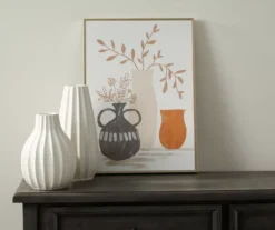 Orange, Gray & White Potted Plants Framed Canvas -Big Lots Shop 810540304 2