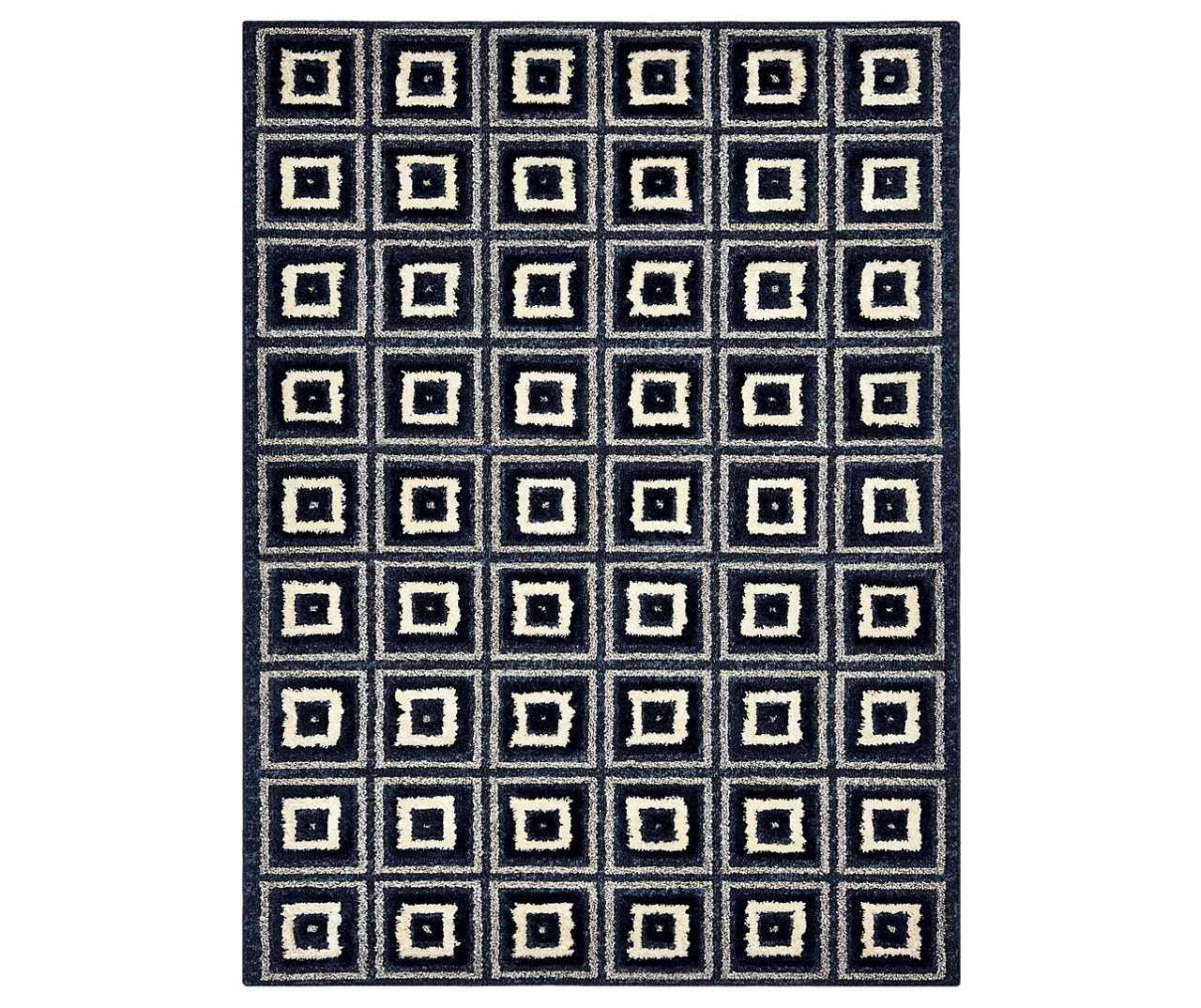 Broyhill Navy Square Pattern Klein Area Rug 1 Broyhill Navy Square Pattern Klein Area Rug