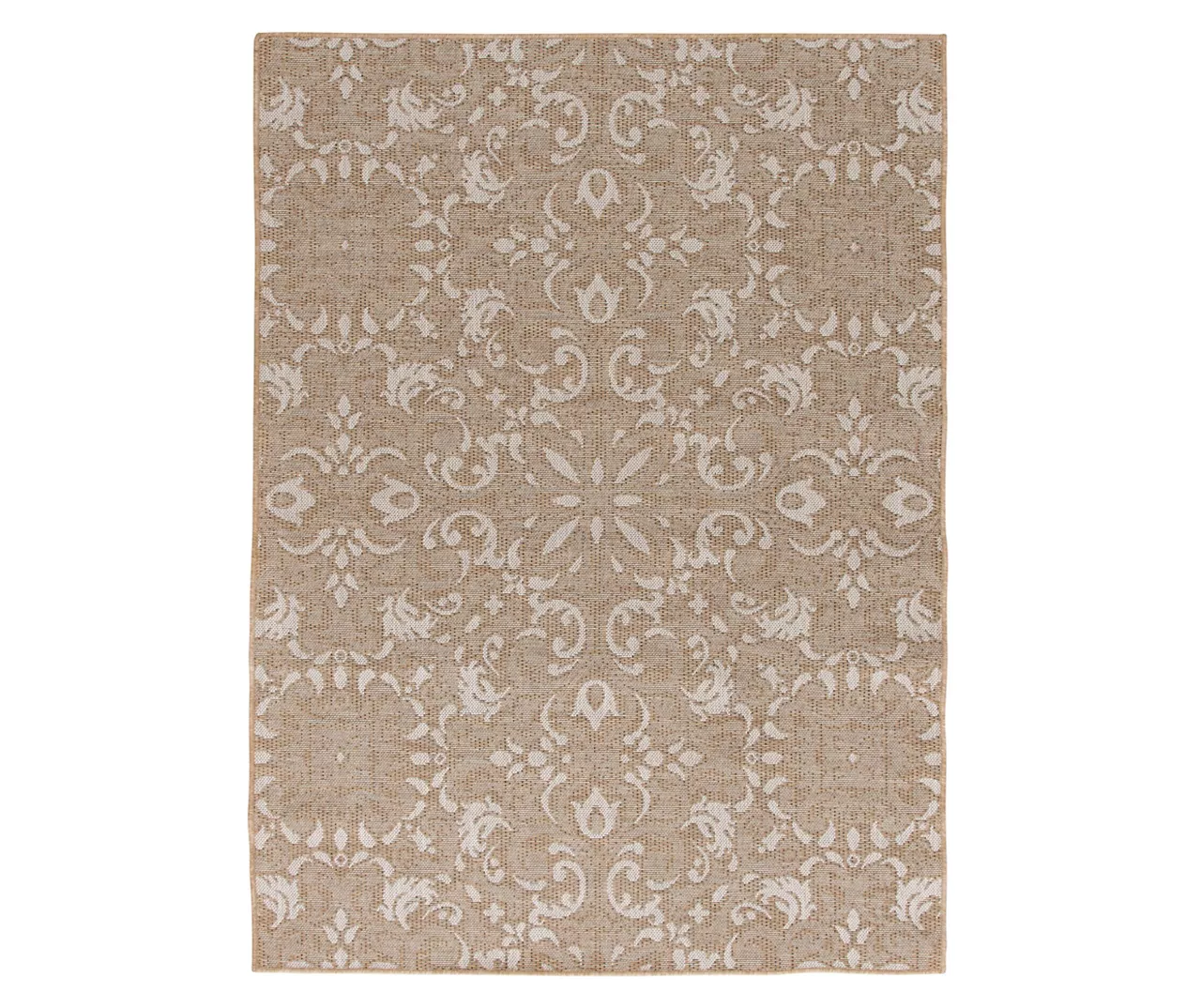 Sandpointe Tan & Ecru Damask Outdoor Area Rug, (5' X 7') 6 Sandpointe Tan & Ecru Damask Outdoor Area Rug, (5' X 7') - Image 6
