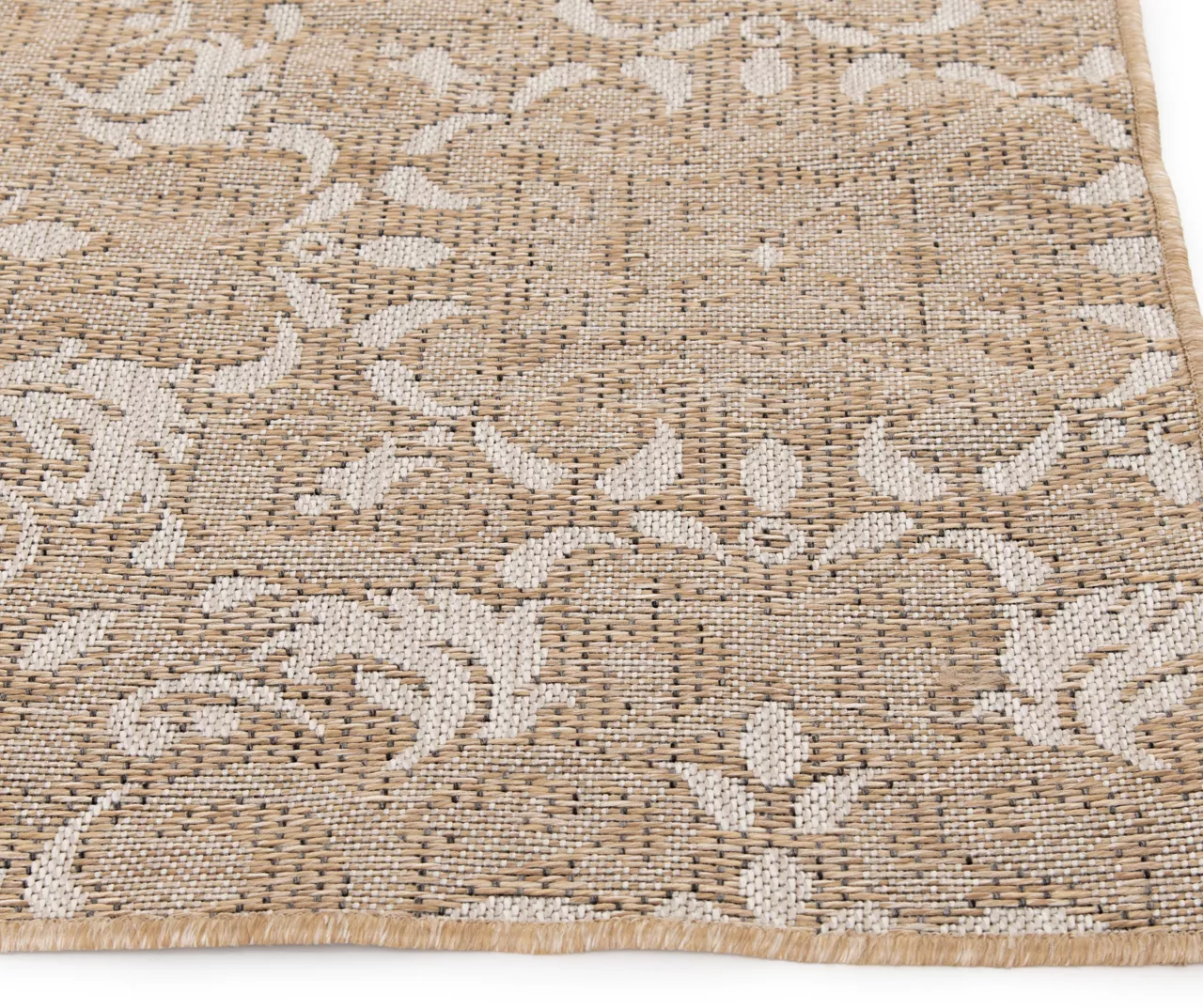 Sandpointe Tan & Ecru Damask Outdoor Area Rug, (5' X 7') 2 Sandpointe Tan & Ecru Damask Outdoor Area Rug, (5' X 7') - Image 2