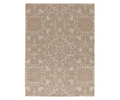 Broyhill Sandpointe Tan & Ecru Damask Outdoor Area Rug