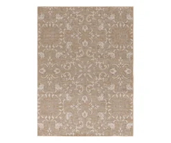 Broyhill Sandpointe Tan & Ecru Damask Outdoor Area Rug -Big Lots Shop 810546502 810546501 810546500 1 1