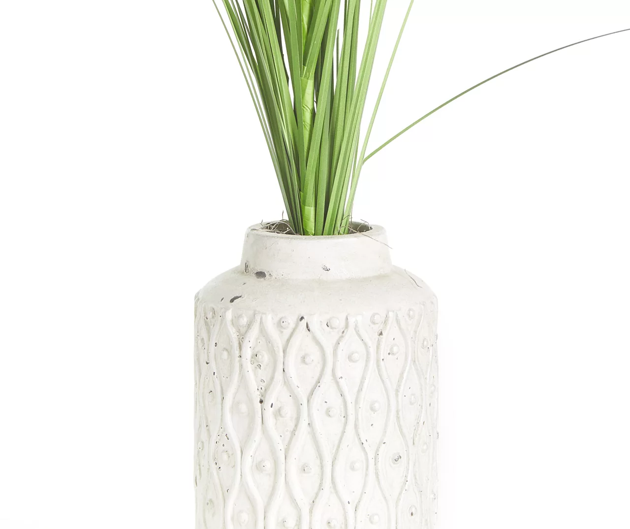 5' Grass In White Embossed Pot 2 5' Grass In White Embossed Pot - Image 2