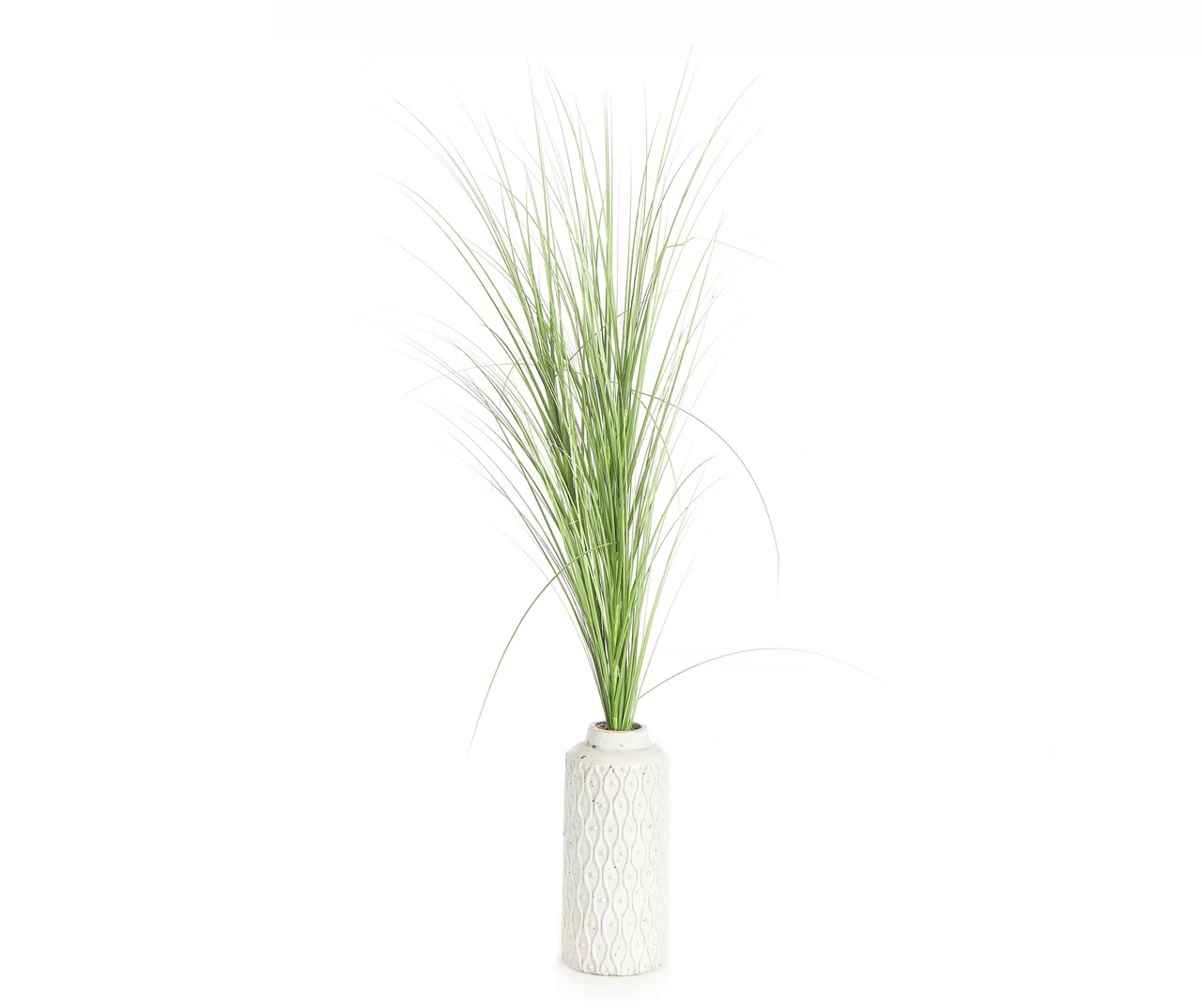5' Grass In White Embossed Pot 1 5' Grass In White Embossed Pot