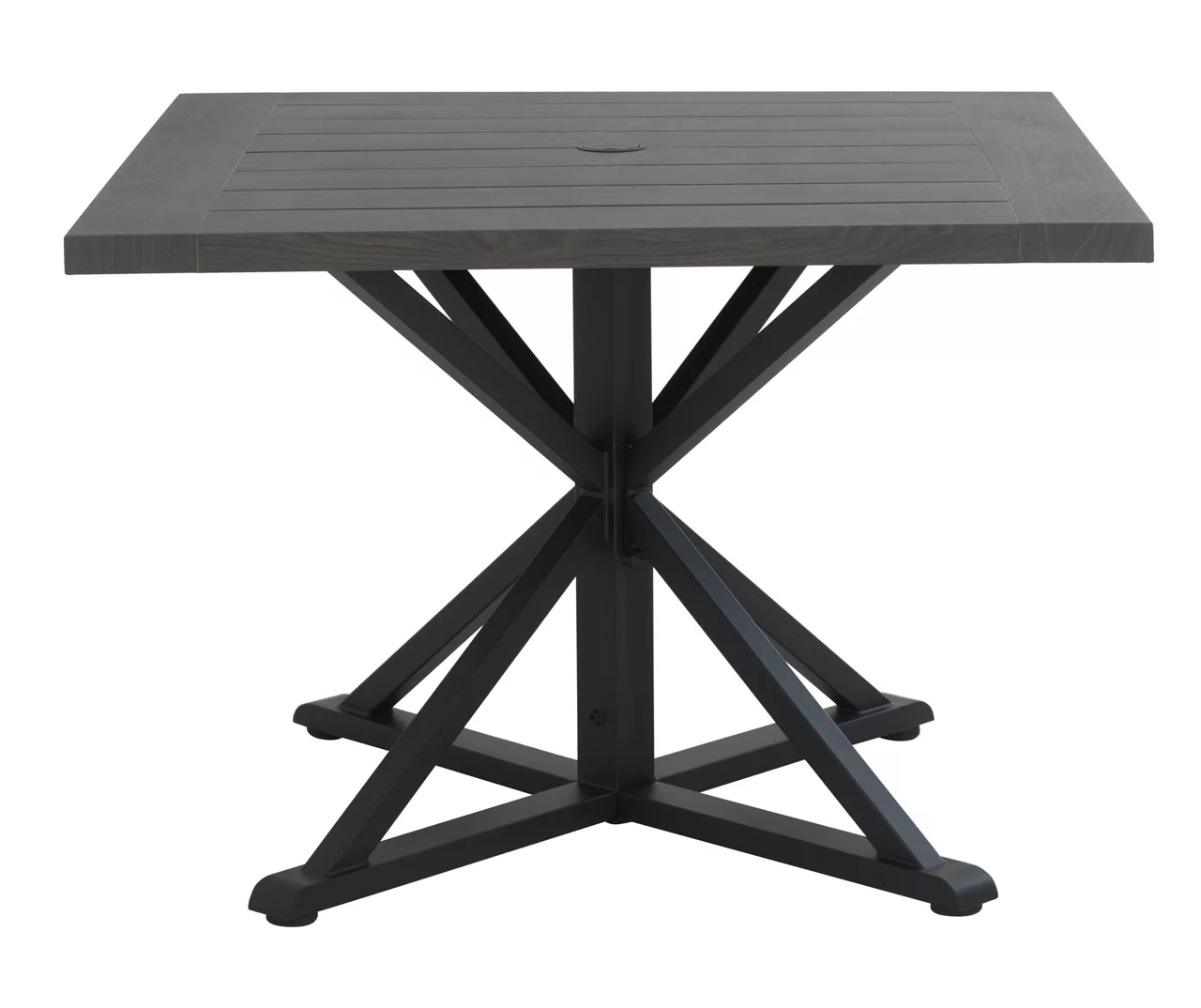 Autumn Cove Brown Wood Look Square Steel Patio Dining Table 1 Autumn Cove Brown Wood Look Square Steel Patio Dining Table