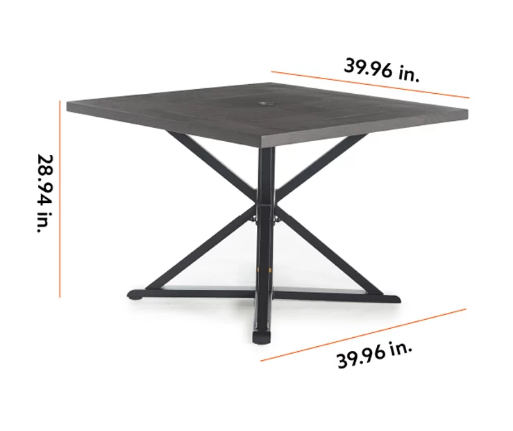 Broyhill Autumn Cove Wood Look Square Steel Patio Dining Table 7 Broyhill Autumn Cove Wood Look Square Steel Patio Dining Table - Image 7
