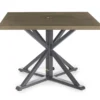 Autumn Cove Light Brown Wood Look Square Steel Patio Dining Table