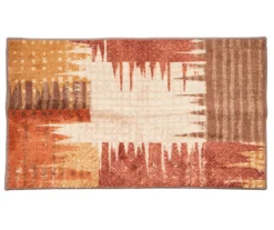 Broyhill Brown & Red Abstract Patchwork Accent Rug