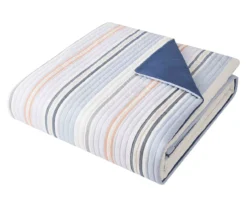 Broyhil Blue & Coral Stripe Comforter Set -Big Lots Shop 810558692 3