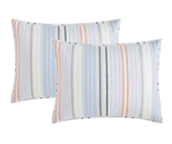 Broyhil Blue & Coral Stripe Comforter Set -Big Lots Shop 810558693 4 1