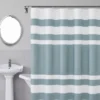 Slate Blue & White Color Block Waffle-Knit Fabric Shower Curtain 2 Slate Blue & White Color Block Waffle-Knit Fabric Shower Curtain -Big Lots Shop 810559975 A0