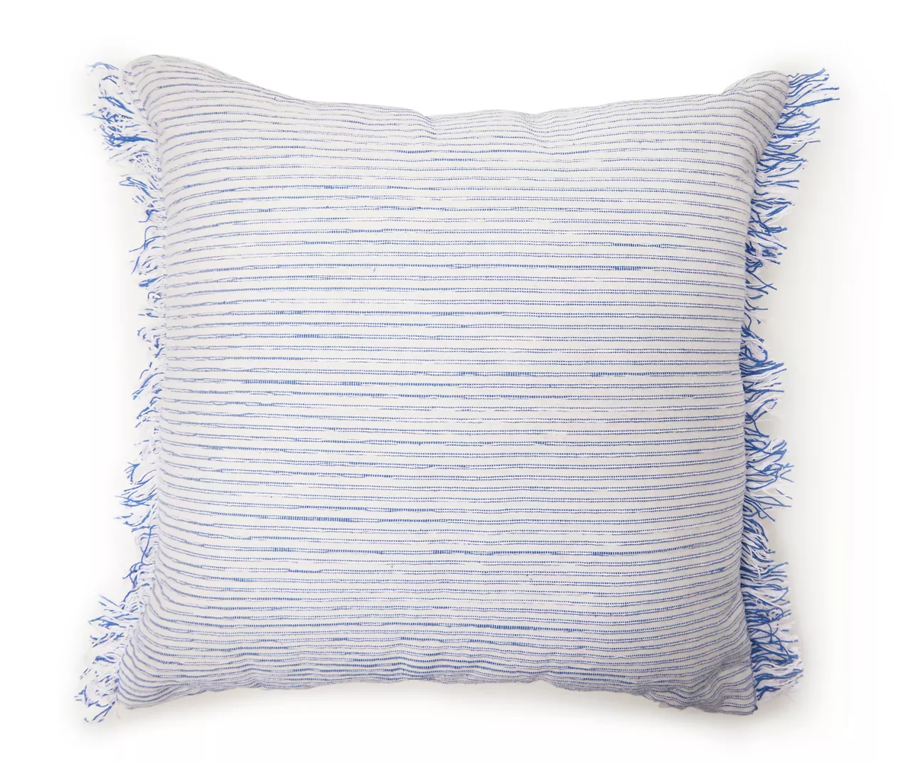 Blue Textured Stripe Square Throw Pillow 1 Blue Textured Stripe Square Throw Pillow