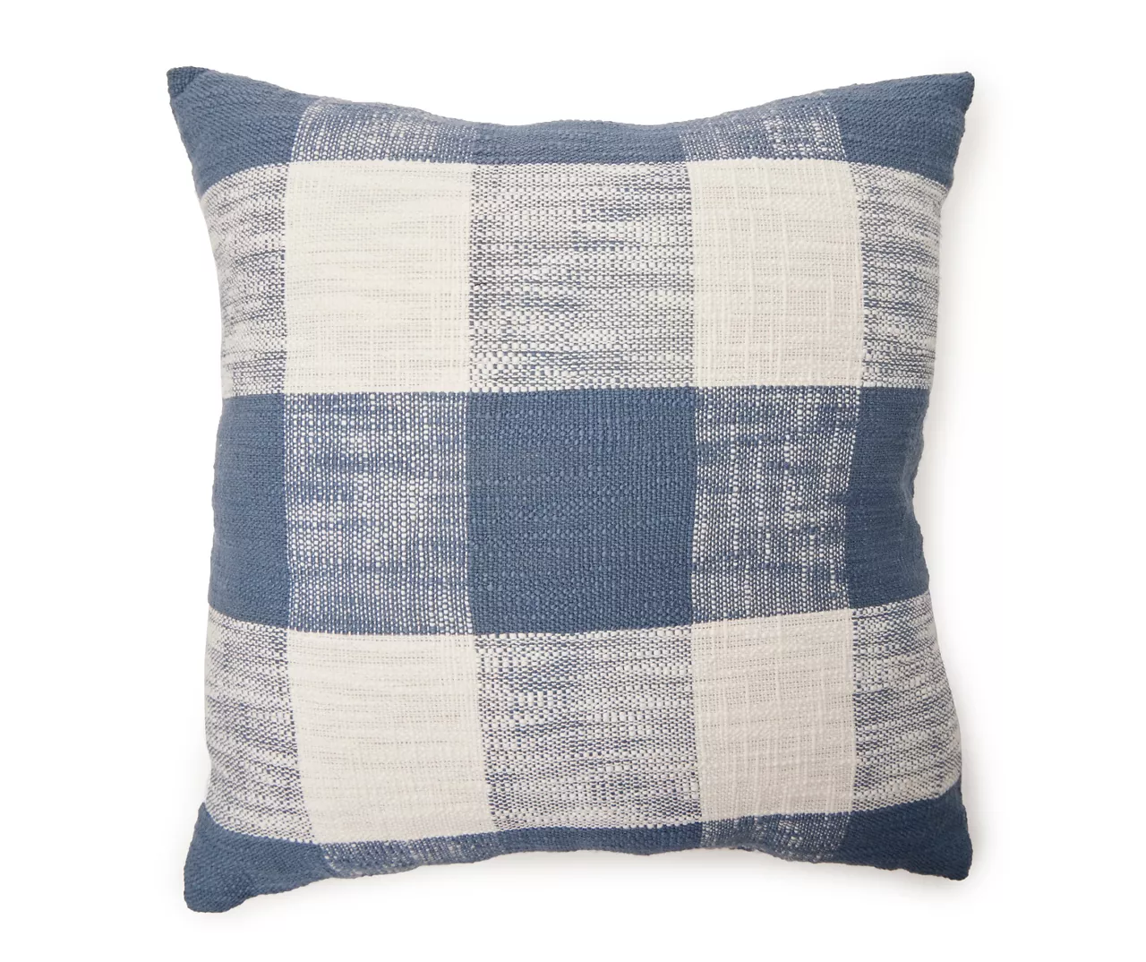 Linden Navy & Cream Buffalo Plaid Square Throw Pillow 1 Linden Navy & Cream Buffalo Plaid Square Throw Pillow