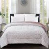 Pink Geometric Texture Faux Fur Full/Queen Comforter -Big Lots Shop 810573778 810573779 1