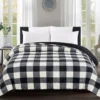 Black & White Buffalo Plaid Faux Fur Full/Queen Comforter 2 Black & White Buffalo Plaid Faux Fur Full/Queen Comforter -Big Lots Shop 810573780 810573792 1