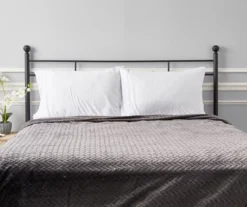 Charcoal Chevron Embossed Velvet Queen Blanket 9 Charcoal Chevron Embossed Velvet Queen Blanket -Big Lots Shop 810573788 810573789 4