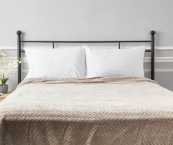 Tan Chevron Embossed Velvet Queen Blanket -Big Lots Shop 810573799 810573801 4