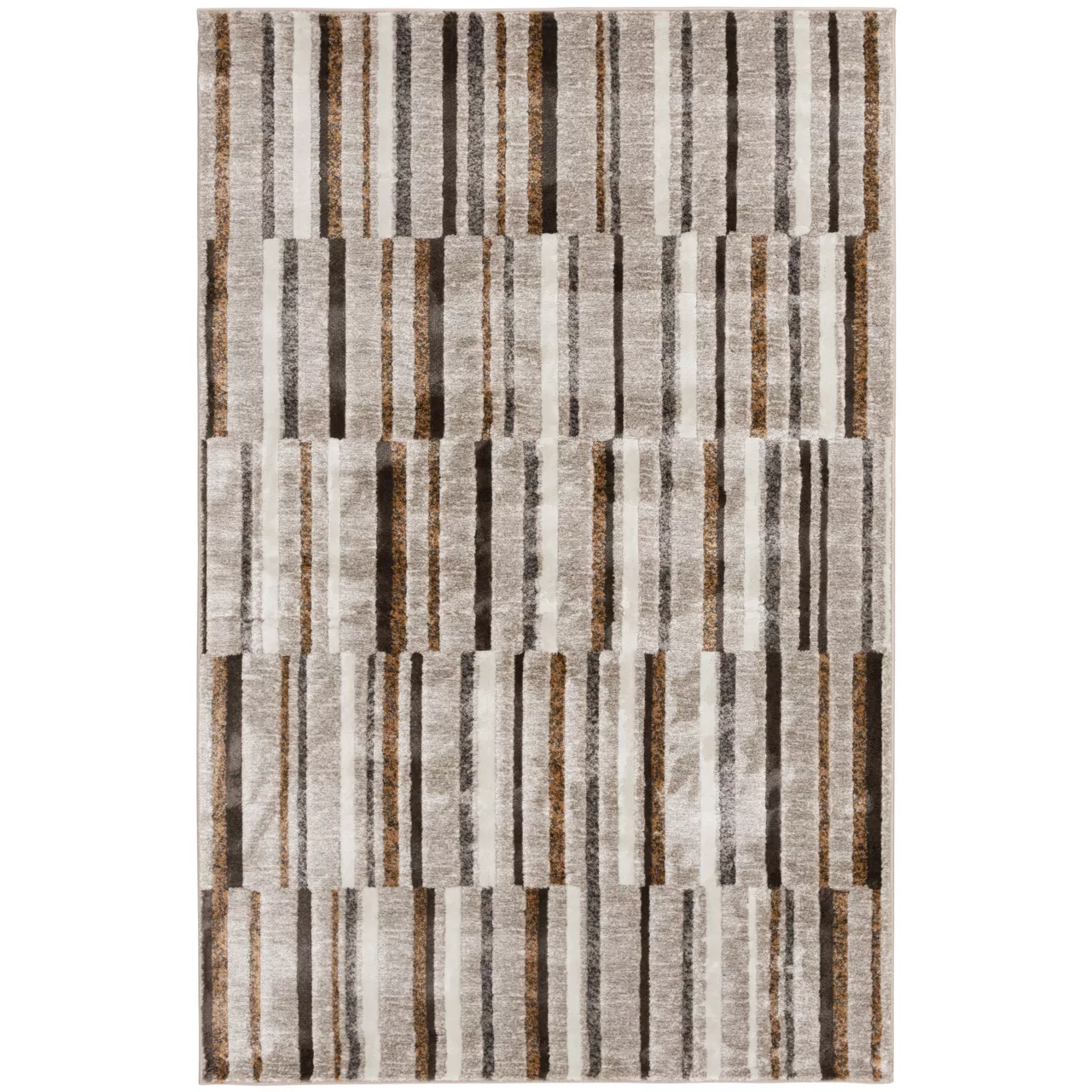 Bay Village Greige & Putty Block Stripe Area Rug, (5' X 7') 1 Bay Village Greige & Putty Block Stripe Area Rug, (5' X 7')