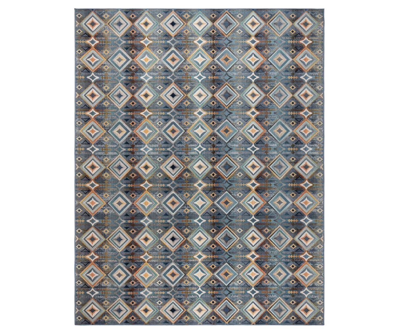 Broyhill Karok Blue & Yellow Geometric Outdoor Area Rug 1 Broyhill Karok Blue & Yellow Geometric Outdoor Area Rug
