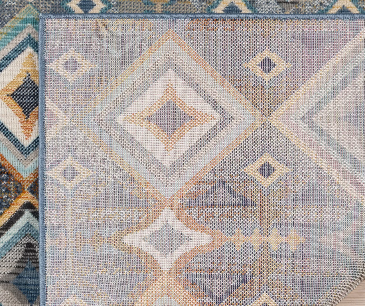 Broyhill Karok Blue & Yellow Geometric Outdoor Area Rug 4 Broyhill Karok Blue & Yellow Geometric Outdoor Area Rug - Image 4