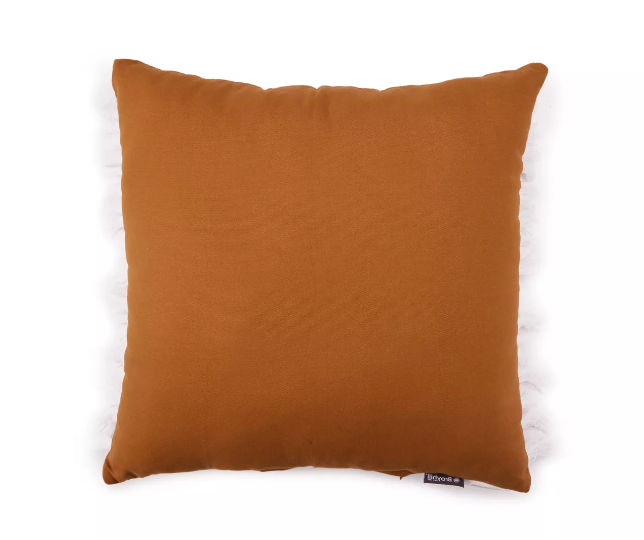 Golden Brown & White Tassel Stripe Throw Pillow 2 Golden Brown & White Tassel Stripe Throw Pillow - Image 2