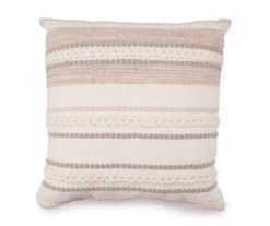 Big Lots Shop 6 White & Tan Woven Dot Stripe Throw Pillow