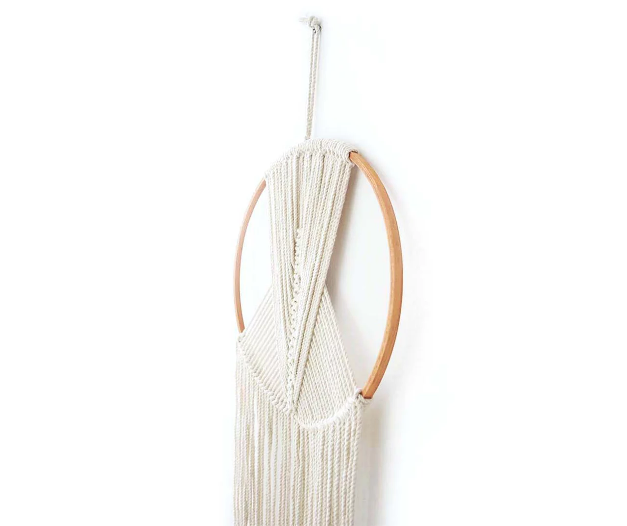 White & Brown Macrame Wall Hoop Decor 2 White & Brown Macrame Wall Hoop Decor - Image 2