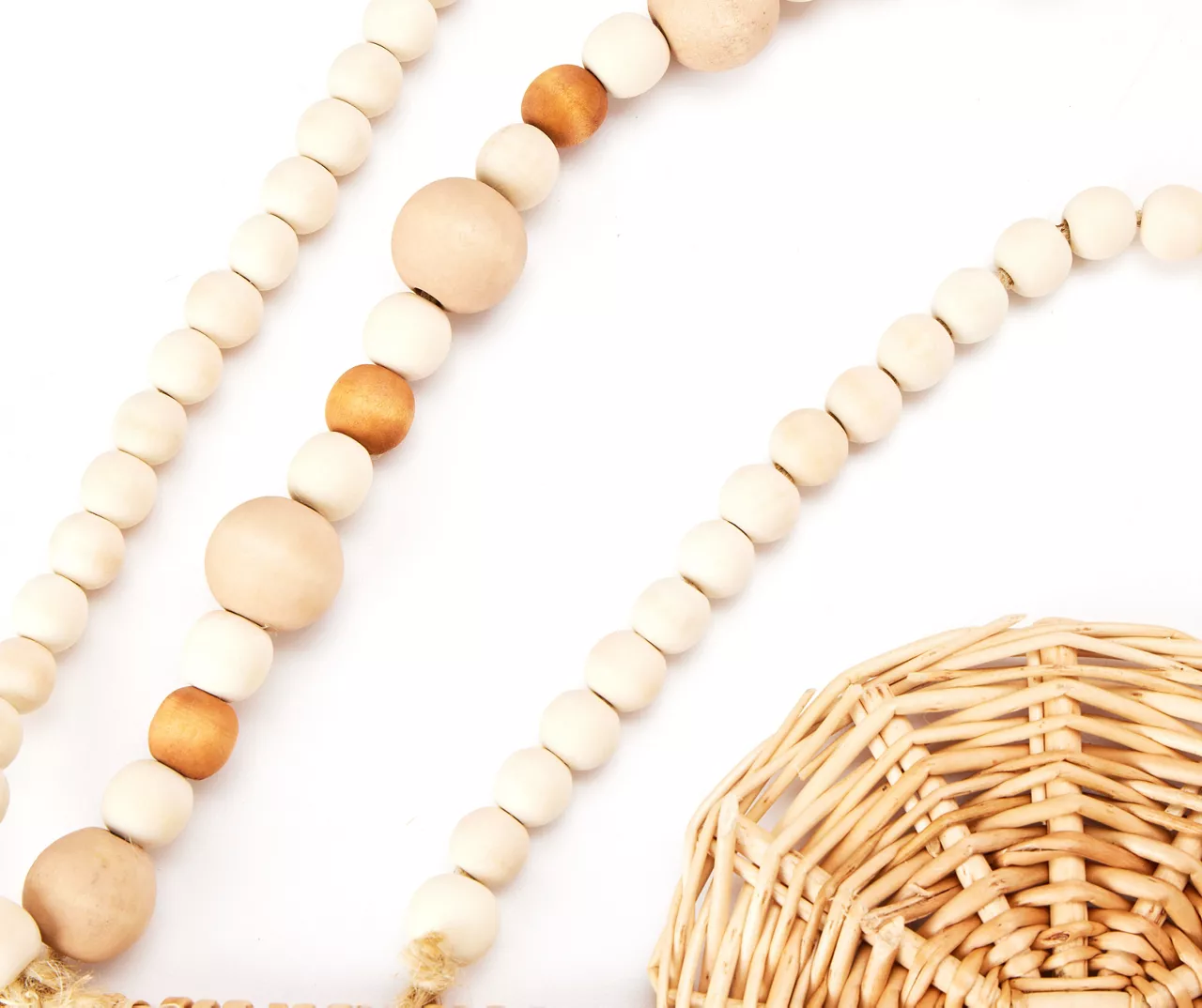 Wild Sedona Raffia & Beads Hanging Wall Fan 2 Wild Sedona Raffia & Beads Hanging Wall Fan - Image 2