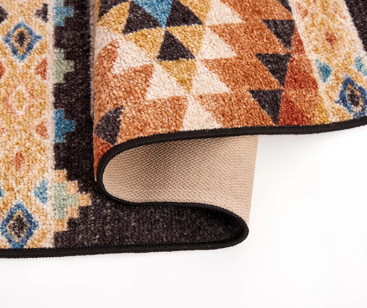 Broyhill Orange & Brown Geometric Accent Rug 4 Broyhill Orange & Brown Geometric Accent Rug - Image 4