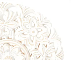White Floral Cut-Out Carved Circle Tabletop Decor -Big Lots Shop 810603880 A8 2