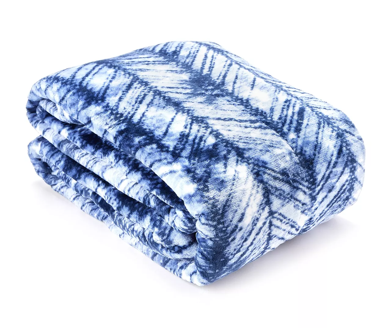 Blue & White Herringbone Queen/King Plush Velvet Blanket 1 Blue & White Herringbone Queen/King Plush Velvet Blanket