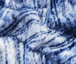 Blue & White Herringbone Queen/King Plush Velvet Blanket 5 Blue & White Herringbone Queen/King Plush Velvet Blanket -Big Lots Shop 810609053 810609054 A8 2 1